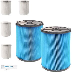 SpaceTent 2 pack VF5000 3-Layer Fine Dust Pleated Paper Filter for 5 to 20 Gallon RIDGID Wet/Dry Shop Vacuums