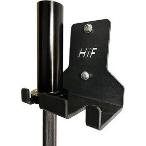 Olympic Barbell Hanger,Garage Gym Bar Wall Rack,Vertical Barbell Mount Rack,Space Saving Commercial or Home Gym Accessory,Holds Under 33mm Bar Size
