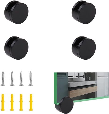 Round Shape Wall-Mounted Mirrors Bracket, Glass Clips Clamps Holder, Mirror Clips Glass Supports Fixings for 5-11mm Thick Mirror 4 Pieces in Kuwait