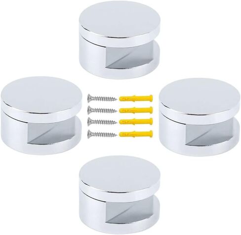 Round Shape Wall-Mounted Mirrors Bracket, Glass Clips Clamps Holder, Mirror Clips Glass Supports Fixings for 5-11mm Thick Mirror 4 Pieces in Kuwait