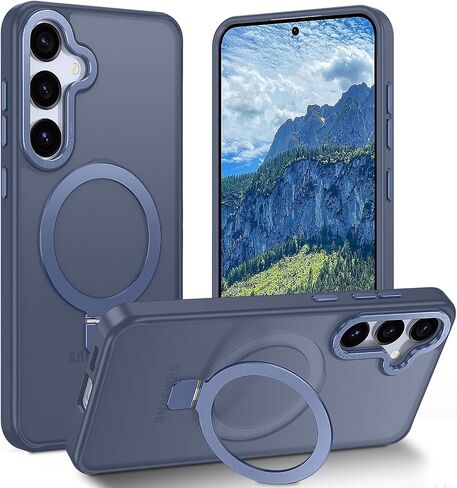 STERKER Magnetic Ring Stand for Samsung Galaxy S23 Case [Military Grade Drop Protection][Compatible with Magnetic] with Kickstand, Matte Translucent Slim Case for S23, Light Blue in Kuwait