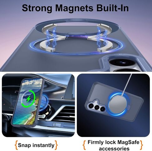 STERKER Magnetic Ring Stand for Samsung Galaxy S23 Case [Military Grade Drop Protection][Compatible with Magnetic] with Kickstand, Matte Translucent Slim Case for S23, Light Blue in Kuwait