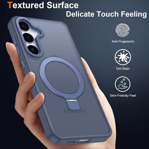 STERKER Magnetic Ring Stand for Samsung Galaxy S23 Case [Military Grade Drop Protection][Compatible with Magnetic] with Kickstand, Matte Translucent Slim Case for S23, Light Blue in Kuwait