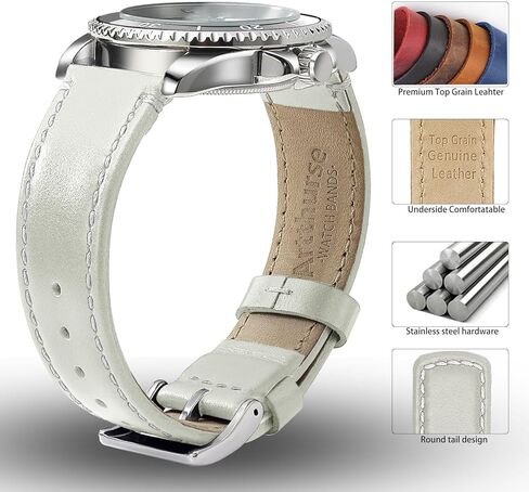 سوار ساعة من الجلد المحبب من Artthurse، جلد طبيعي سريع الفك، حزام ساعة 20 ملم 22 ملم للرجال والنساء in Kuwait