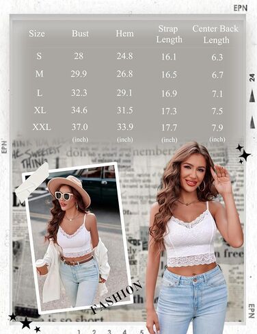 Avidlove Lace Bralette for Women Spaghetti Strap Tank Top V Neck Slim Basic Camisoles in Kuwait