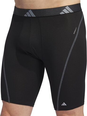 ملابس داخلية قصيرة طويلة شبكية للرجال من adidas (عبوة من 3 قطع) للرياضة النشطة والراحة طوال اليوم، نسيج ناعم مسامي، لون قرمزي أفضل/أسود/رمادي أونيكس، مقاس متوسط in Saudi Arabia