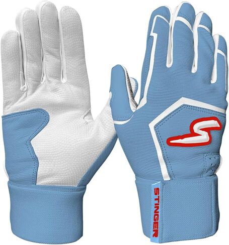 قفازات الضرب من سلسلة ستينجر سبورتس ويندر للبيسبول والكرة اللينة (للبالغين صغيرة، كروم أبيض/ذهبي) in Kuwait