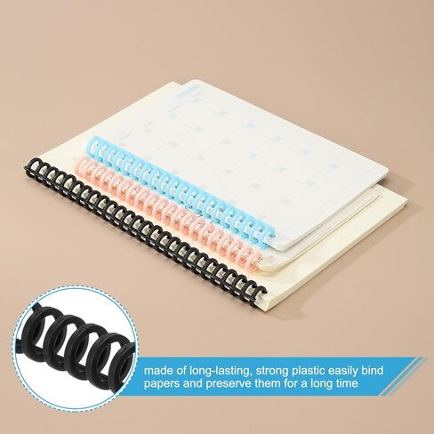 Patikil 12mm (1/2 ") لفائف ربط دوامة بلاستيكية ، 50 جهاز كمبيوتر الشخصي المربى اللولبي 85 سعة الصلاحية 3: 1 ملزمة الملعب لألواح الورق الملزمة ، متعددة الألوان in Kuwait