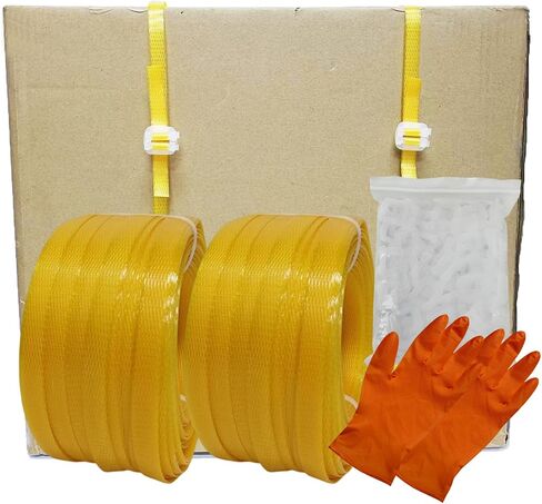 PP Plastic Strapping Kit, Manual Packaging Strapping Tool, Banding Tool with 1/2" Wide x 7900" Length Poly Strapping, 200 pcs Plastic Banding Strap Buckles, for Packing and Shipping in Saudi Arabia