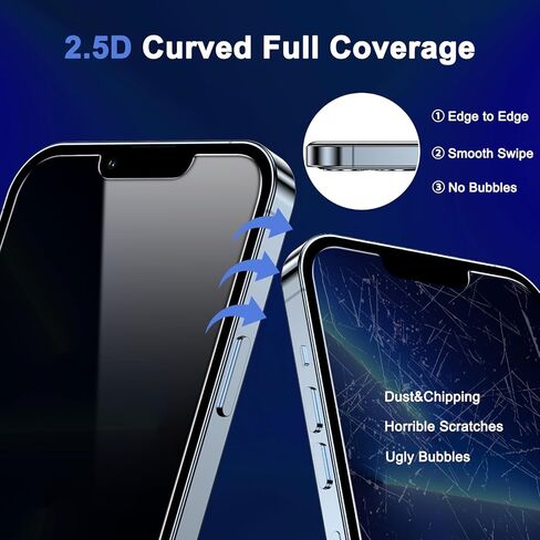 Asstar [2 Pack] Privacy Screen Protector for iphone 14 Pro Max 6.7",9H Shatterproof Tempered Glass Screen Protector for iphone 14 Pro Max(Only),Case Friendly Accessories Military-Grade Protection in Saudi Arabia