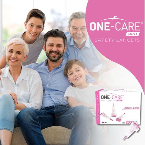 مشارط الأمان ONE-CARE OPTI ذات الزر العلوي المنشط 21 جرام × 1.8 مم، التدفق العادي، 100/bx in Kuwait