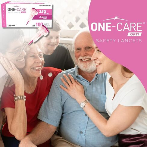 مشارط الأمان ONE-CARE OPTI ذات الزر العلوي المنشط 21 جرام × 1.8 مم، التدفق العادي، 100/bx in Kuwait