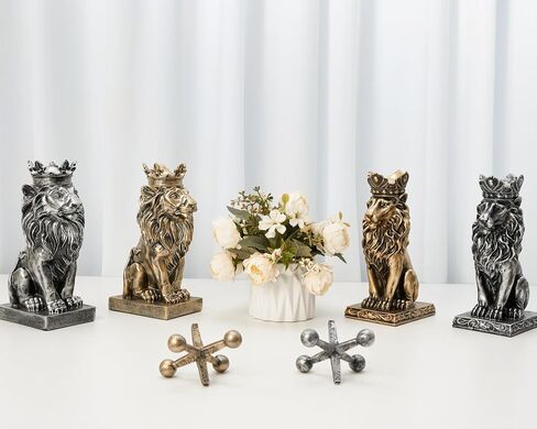 Retro Silver Jack Knick Knacks for Shelves(Set of 2) Silver Small Decor Items, Silver Accent Table Decor, Lightweight Resin Material Decorative Jack Ball in Saudi Arabia