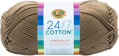 Lion Brand 24/7 خيوط قطنية ، خيوط خفيفة الوزن للحياكة والحيوانية والحرف اليدوية والليمون و 3 عبوات in Kuwait