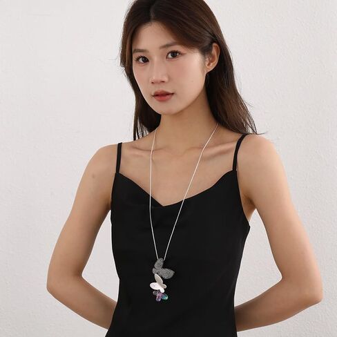 Womens Multilayer Pendant Necklaces Vintage Jewelry Fashion Long Sweater Necklace for Woman in Saudi Arabia