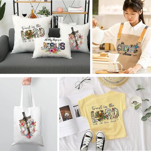 6 حزم الله الحديد على ملصقات نقل يسوع الله الأمل نقل الحرارة تصميم الحديد على الشارات لقمصان تي شيرت المسيح يسوع الحديد على بقع الفينيل للنساء الرجال الملابس خياطة الزينة الحرفية لوازم DIY in Kuwait