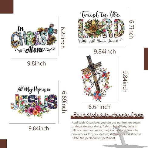 6 حزم الله الحديد على ملصقات نقل يسوع الله الأمل نقل الحرارة تصميم الحديد على الشارات لقمصان تي شيرت المسيح يسوع الحديد على بقع الفينيل للنساء الرجال الملابس خياطة الزينة الحرفية لوازم DIY in Kuwait