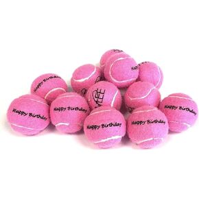 كرات تنس Midlee Happy Birth Dog (عبوة من 6 قطع) (عادية، وردي)