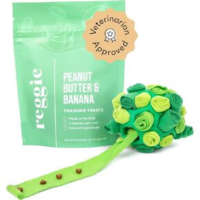 reggie forager ball & Training Treats for Dogs | إثراء وقت الوجبة للحد من الملل ، فرط النشاط ، الإجهاد | معتمدة من قبل الطبيب البيطري ومثالي لجميع الأعمار والسلالات - تركيا واليقطين (340 علاج)