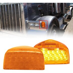 2 قطعة إشارة الانعطاف مناسبة لـ Peterbilt، 31 LED مثلث العنبر Peterbilt إشارة الانعطاف مع 3 أسلاك بديلة مناسبة لـ Peterbilt 379 359 357 365 378 Amber Led/عدسة شفافة