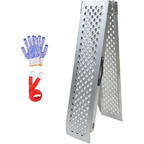 78.7" L x 9" W Portable Motorcycle Ramp, 600 lbs Capacity, Loading Ramp with Punching, Ramp for Dike Bike, Lawn Mower, Trucks, Golf Cart with Handle, 1PC