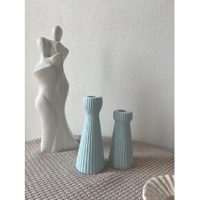 Taper Candle Holders for Candlesticks Ceramic Candle Stick Candle Holder- Set of 2 Decorative Candle Stand for Wedding Decor,Dinner Party and Table Centerpieces,Housewarming Gift Black