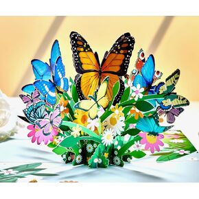 LoveEcho Birthday Card, Hover Hummingbird Pop Up Card, 5x7-3D Greeting Card with Note Card & Envelope for Birthday, Anniversary, Thank You, Thanksgiving, Christmas, Get Well, Thinking of You, Congrats, or Any Occasion, For Her, Women, Wife, Mom, Grandma, 