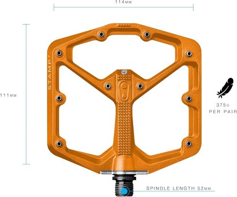 Crankbrothers Stamp 7 دواسات دراجة جبلية كبيرة - إصدار فضي - منصة مقعرة محسنة MTB Enduro Trail BMX - زوج مسطح من دواسات الدراجة الجبلية (تتضمن دبابيس قابلة للتعديل) in Kuwait