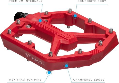 Crankbrothers Stamp 7 دواسات دراجة جبلية كبيرة - إصدار فضي - منصة مقعرة محسنة MTB Enduro Trail BMX - زوج مسطح من دواسات الدراجة الجبلية (تتضمن دبابيس قابلة للتعديل) in Kuwait