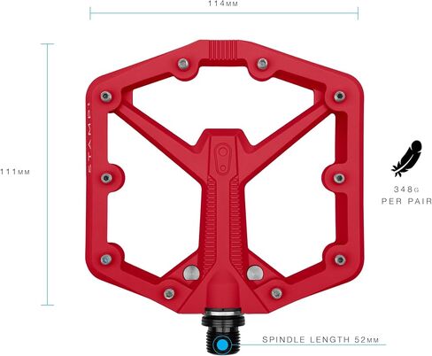 Crankbrothers Stamp 7 دواسات دراجة جبلية كبيرة - إصدار فضي - منصة مقعرة محسنة MTB Enduro Trail BMX - زوج مسطح من دواسات الدراجة الجبلية (تتضمن دبابيس قابلة للتعديل) in Kuwait