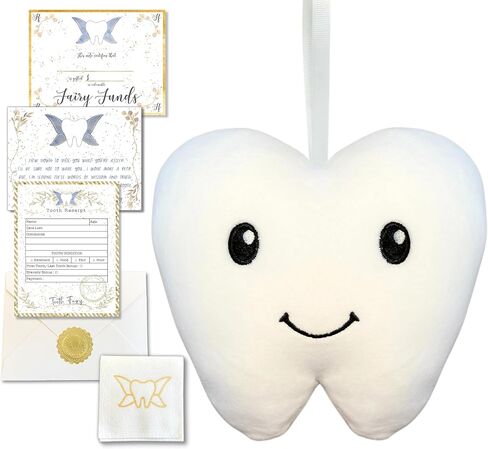 20 Moments of Tooth Squishie Tooth Fairy Pillow with Pocket and Poem to invite Tooth Fairy - Tooth Fairy Tooth Holder Plushie in Saudi Arabia