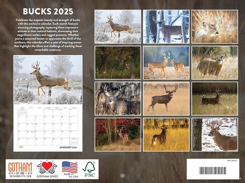 Elk Calendar 2025 Monthly Wall Calender 12 Month | American Made In The USA in Kuwait
