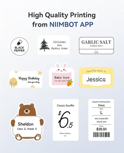 آلة صانع الملصقات Niimbot B1 مع شريط ، طابعة تسمية حرارية سهلة الاستخدام للمكتب ، المنزل ، الأعمال ، صانع الملصقات 2 بوصة مع 2 'x1.18' 'abels-230pcs/roll in Kuwait