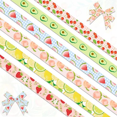 Abtols 6 Rolls 18 ياردة شرائط الموسيقى ، 3/8 "شرائط موسيقى الروك الملونة ملاحظة مزينة شرائط Grosgrain School Shist in Kuwait