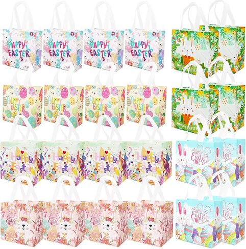 6pcs أكياس Happy Easter East Egg Hunt ، أحجام متنوعة ، أكياس هدايا جزر البيض أرنب عيد الفصح مع مقابض ، وأكياس عيد الفصح ، وأكياس عيد الفصح غير المنسوجة متعددة الوظائف للهدايا الملتفة ، ولعبة الصيد البيض ، وعيد الفصح in Kuwait