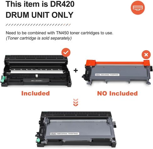 V4ink استبدال وحدة الأسطوانة المتوافقة مع Brother DR420 DR-420 لاستخدامها في HL-2130 HL-2135W HL-2230 HL-2240 HL-2240D MFC-7240 MFC-7360 MFC-7365DN Brother-Brinter 2940 2940 (Black ، 2 Pack) in Kuwait
