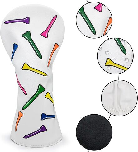 Barudan Golf Fairway Wood Head Cover Headcover, Colorful Tees Golf Fairway Cover Interchangeable # 3 4 5 7 X Fairway Head Cover Golf Protective Case in Saudi Arabia