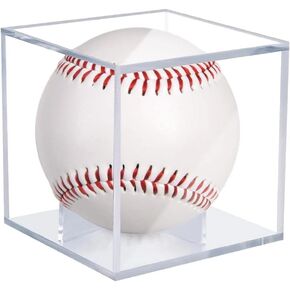 Baseball & Golf Ball Display Case Acrylic Cube Square Clear Memorabilia Display & Storage Sports Official (Baseball Case, 1EA)