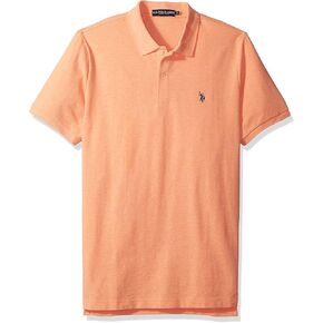 يو اس بولو اسن. قميص بولو بيكيه من القطن الصلب للرجال مع مقاس صغير من Pony Sunrise Heather مقاس 2XL