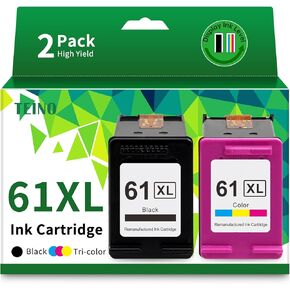 TEINO 61XL 61 Ink Cartridge Combo Pack for HP Printers Remanufactured Replacement for HP Ink 61 XL for HP Envy 4500 5530 4501 OfficeJet 4630 4635 DeskJet 1010 2540 3510 3050a (Black Tri-Color, 2-Pack)