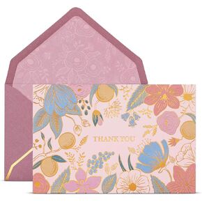 بطاقات الشكر مع الأظرف من Prims & Flourish، عدد 24 من ملاحظات الشكر، تصميمات زهور من رقائق الذهب، مقاس 4 × 6 بوصات، بطاقات شكر فارغة من الداخل بكميات كبيرة لحفلات الزفاف، وحفلات الزفاف، وحفلات استقبال الأطفال