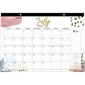 Desk Calendar 2024-2025 - Calendar 2024-2025, JUL 2024 - DEC 2025, 17'' x 12'', 18 Months Academic 2024-2025 Calendar with Cutting Lines, Corner Protector, Note Section for Daily Organization