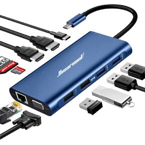 Hiearcool Docking Station,11IN1 USB C Docking Station,Dual Monitor Laptop Docking Station USB C Dock for Dell HP Lenovo Universal Docking Station for Office and Work from Home