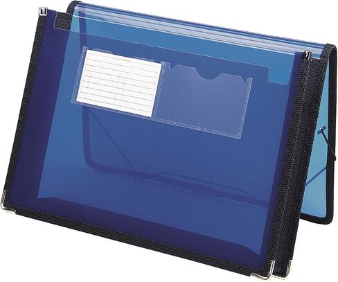 Smead Poly File Wallet with Closure, 2-1/4" Expansion, Flap and Cord Closure, Translucent, Letter Size, Blue (71953) in Saudi Arabia
