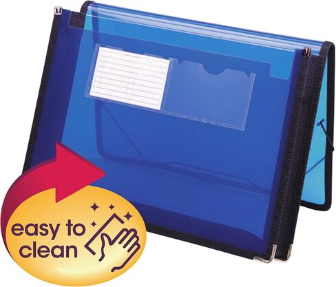 Smead Poly File Wallet with Closure, 2-1/4" Expansion, Flap and Cord Closure, Translucent, Letter Size, Blue (71953) in Saudi Arabia