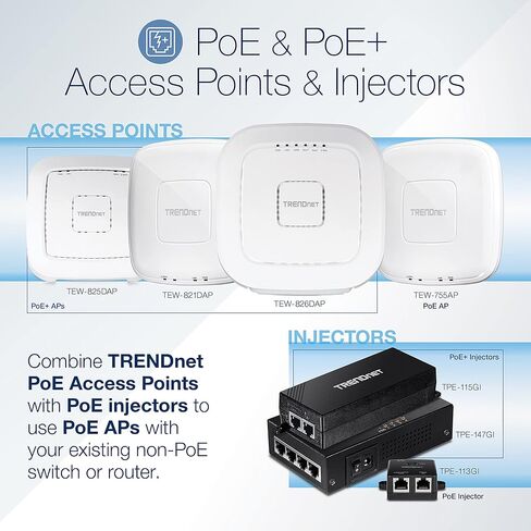 TRENDnet AX1800 ثنائي النطاق واي فاي 6 PoE+ نقطة وصول، 1201 ميجابت في الثانية واي فاي AX + 576 ميجابت في الثانية واي فاي N، MU-MIMO، OFDMA، 1024 QAM، WDS، جسر العميل، جسر WDS، AP، محطة WDS، أبيض، TEW-921DAP in Kuwait