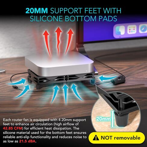 USB Router Fan, include 1000mm Extension Cable with 3-Speed Adjustable Controller, Cooling Case Fan for Receiver DVR Xbox TV Box Router 120mm x 25mm 5V USB Power in Kuwait