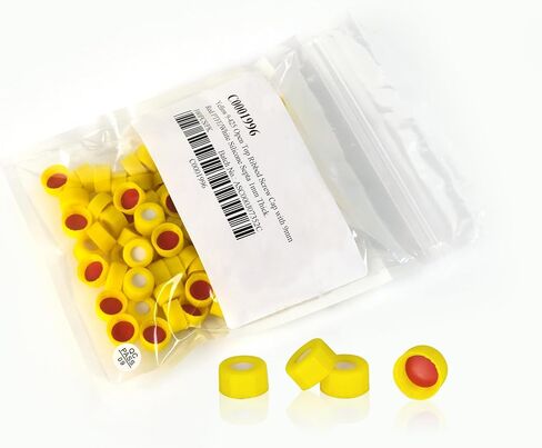 HPLC 9-425 أغطية قارورة لولبية زرقاء، أغطية قارورة عينات تلقائية 2 مل، 9 مم، حاجز سيليكون أحمر PTFE/أبيض، 100 قطعة/عبوة من Pekybio in Kuwait