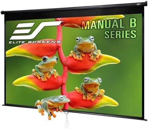 Elite Screens Manual Pull Down Projector Screen 110-INCH Home Movie Cinema Gaming Office Presentation, ISF Certified, Auto-Lock Mechanism, 4K / 8K 3D Ultra HDR HD Ready, M110H in Kuwait