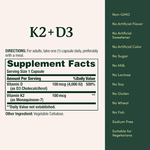 Nature's Bounty K2 + D3, 30 Capsules in Saudi Arabia